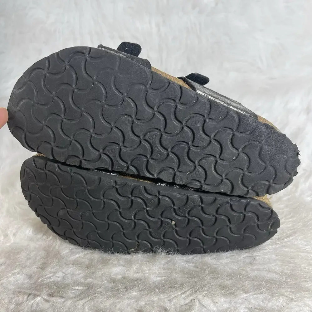 Birkenstock Arizona EU38 , US 7 Regular Black Silver Metallic Leather Sandals - Picture 6 of 12